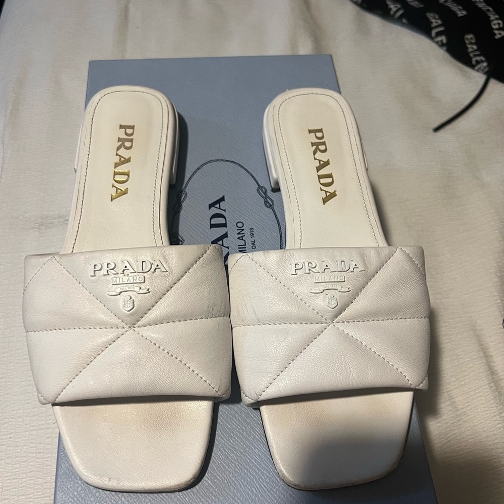 White Prada mule slides - Picture 2 of 4